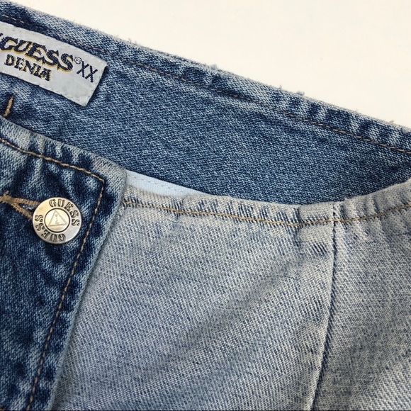 Guess 80’s-90’s Vintage Patchwork Denim Jean Mini Skirt - Picture 8 of 8